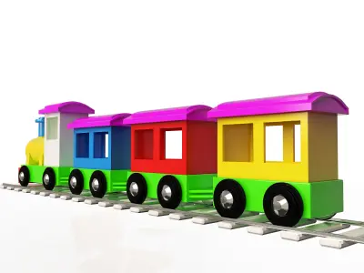 Train Toy for Child Low-poly 3D model