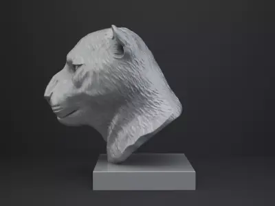 Leopard Bust - Animal Figurine 3D print model