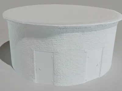 Industrial building Low-poly 3D model 3