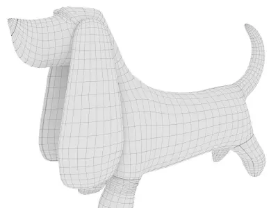 Basset dog fabric toy 3D model