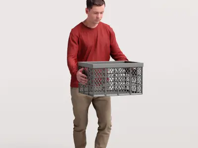 Humano Man putting the case into the trunk 2011-12 3D model