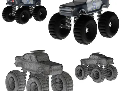 Police  Cartoon  Car 3D model