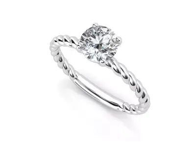 di021 diamond engagement ring with twist 3D print model