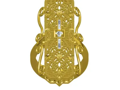 Antique Long Top Filigree Art Deco Ring 3D print model