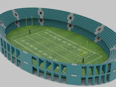 American Football Stadium Low-poly 3D model 3