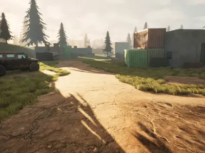 Military Battlefield Environment - Unreal Engine Low-poly 3D model