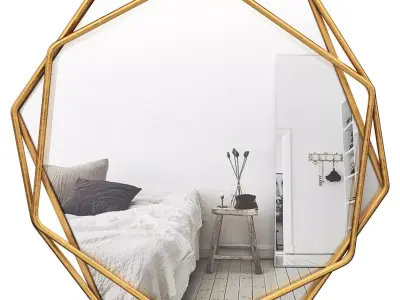 Dekalb Iron Hexagonal Wall Accent Mirror MCRW6197 3D model