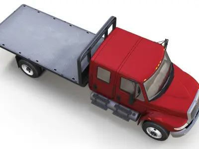 Durastar crewcab flatbed truck Low-poly 3D model