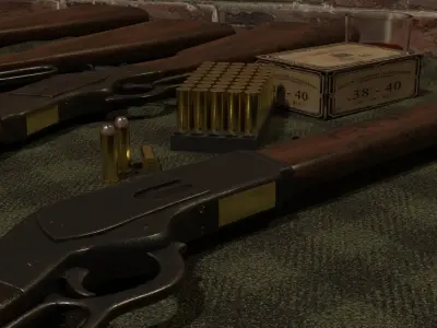 Winchester 1873 Asset - PBR Low Poly Low-poly 3D model