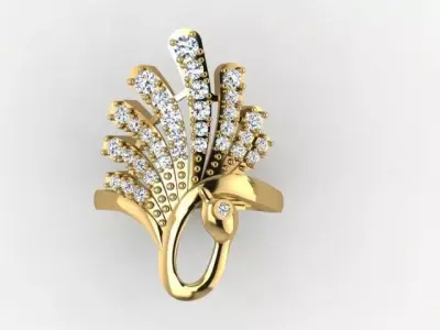 Exquisite 3D Peacock Jewelry Models for Your Projects 3D print model