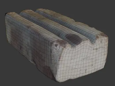 Old Concrete Brick 3D Scan Low-poly 3D model
