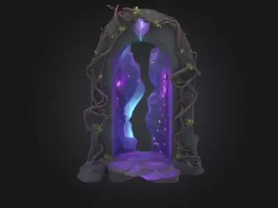 Mystical Bioluminescent Gateway HD 3D Model Low-poly 3D model