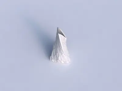 Vase twist grounded tipping triangle with organic dents 3D print model