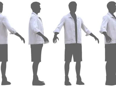 Jacket 14 - All MH Bodies - UE5 Skeletons - Rigged Low-poly 3D model