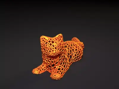 Cat Voronoi 3D print model