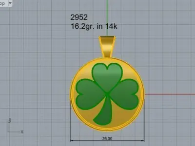 Lucky Leaf Pendant 2952 3D print model