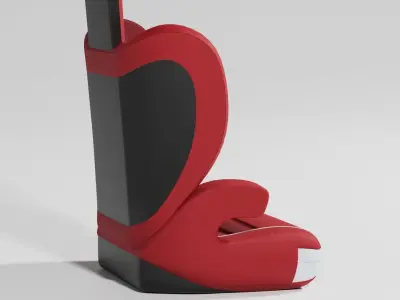 Red liverpool branded baby car seat S Low-poly 3D model