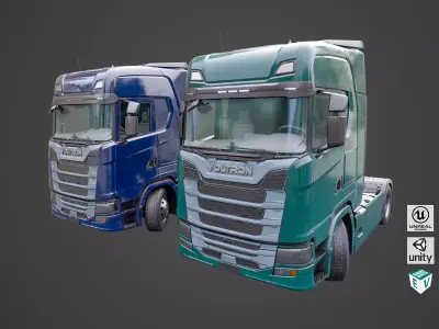 Heavy Truck Chassis 06  Interior All PBR Unity UE Textures Low-poly 3D model