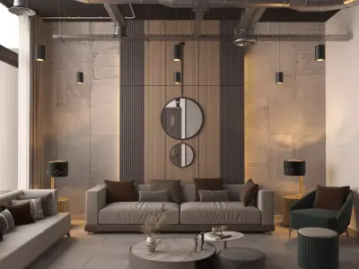 3D Reception - Dining Interior design project 3D model