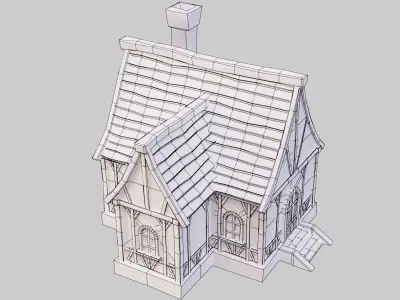 Medieval House Free low-poly 3D model