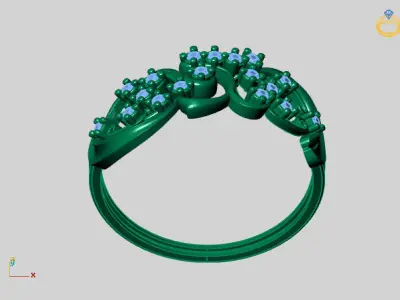 Womens Diamond Signet Ring Women Rings 3dmodels 3D print model 3D print model 32