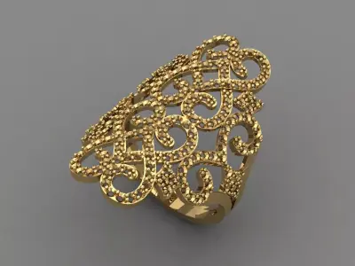 Vintage Womens Diamond Ring Women Rings 3dmodels 3D print model 3D print model 18