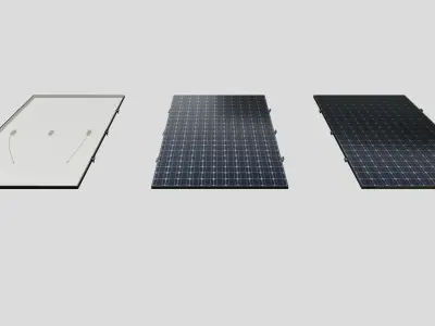 Black Framed Solar Panel 550W 2278x1134x35m 3D model