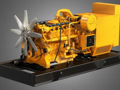G3412 Engine - V12 Diesel Generator Engine  3D model