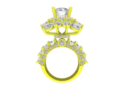 7025 new luxury hongkong diamond women ring 3D print model