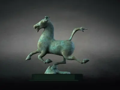 Flying horse treading swallow horse animal figurine statuette 3D model