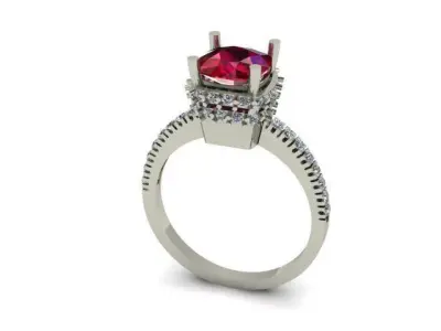 ruby and daimond ring Free 3D print model