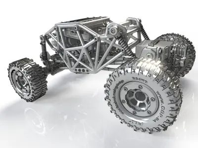 High-Performance Buggy Crawler 3D Model - Detailed and Realistic Low-poly 3D model