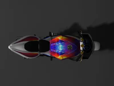 Kawasaki Ninja RR 3d modelling with 3d max and v-ray render Low-poly 3D model