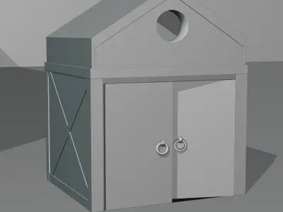 3D Pig With House And Two Pigs Low-poly 3D model