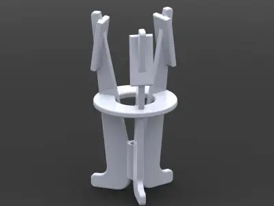 TriF table lamp with chair Free 3D model