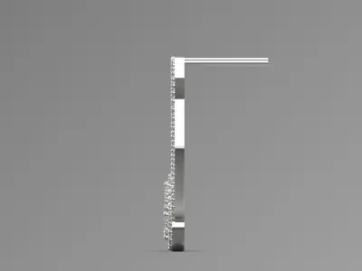 Diamond hoop earrings square pendant and teardrop shape je0033 3D print model