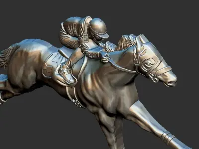 HORSE WITH JOCKEY 3D print model
