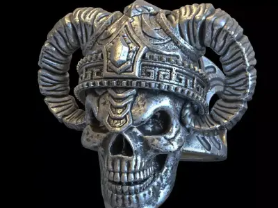 skull ring jewelry demon vol4  3D print model