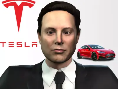 ELON MUSK Full Rigged with Face rig 100 Morph 3D model 3D model