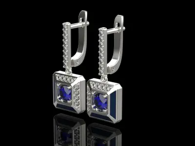 Octagon form earring model 497 3D print model
