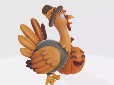 Turkey and Pumpkin Duo 3D print model