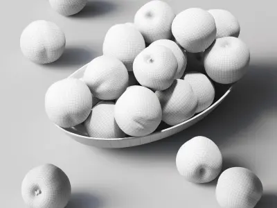 Nectarine v3 Low-poly 3D model