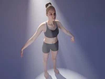 Woman sport 03 Low-poly 3D model