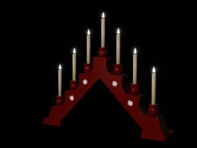 Classic Advent Candle Light 3D model