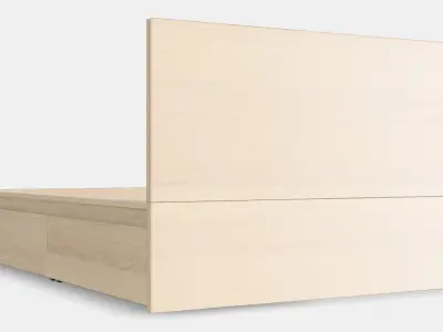 MALM Bed frame high w 2 storage boxes 23 Low-poly 3D model