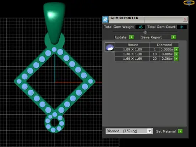 SQUARE SHAPE GOLD PENDANT   3D print model