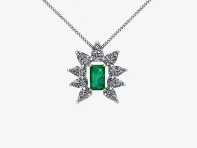 Verdant Starburst Necklace 3D print model