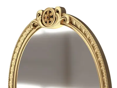 Carved Classic Mirror 08 Low-poly 3D model