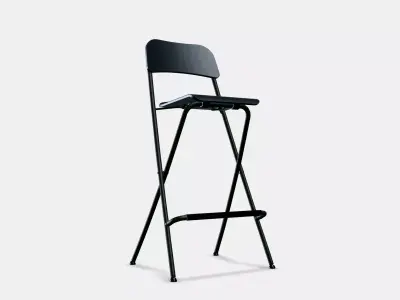 FRANKLIN Bar stool with backrest foldable 1 Low-poly 3D model