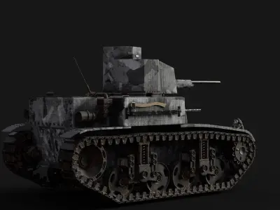 Tank M2A4 Low-poly 3D model
